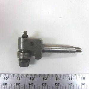 This has a #2 morse taper there is a bearing on the bottom and a zerk fitting on top.