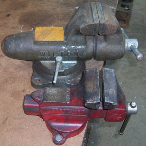 Wilton 450 (4.5") is replacing the Craftsman 4.5 inch vise.  The Wilton is 3-4X the weight.